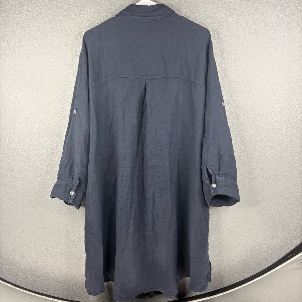 Talia Benson Linen Button-front Shirtdress Lagenlook - Picture 7 of 10